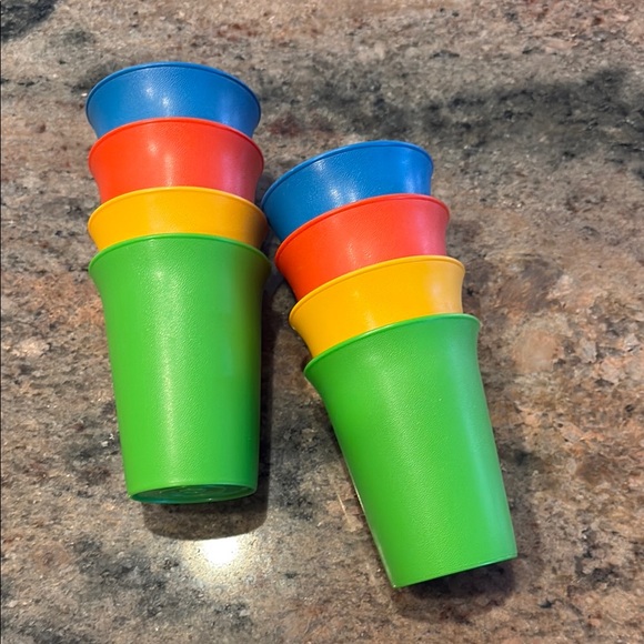 Colorful Tupperware Stackable Plastic Cups - Picture 4 of 7